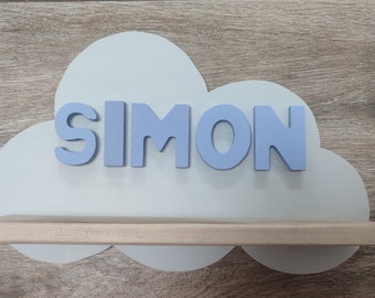 Cloud-shaped shelf with first name.