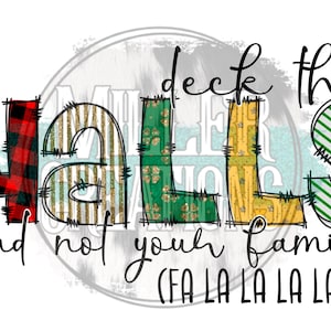 Deck the Halls, Weihnachten, PNG, Sublimation, Digital Design, Weihnachtsmusik, Text,