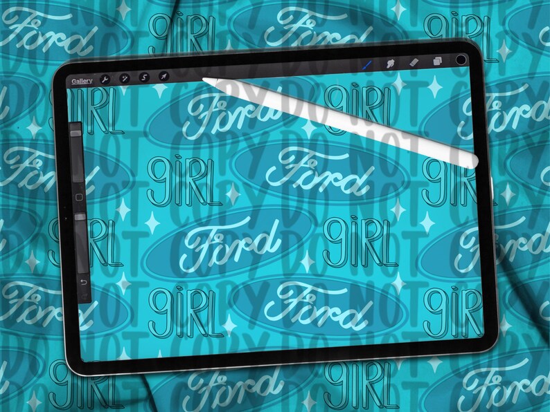 Ford Repeat Pattern Ford Girl | Turquoise | Seamless Pattern | PNG | - Etsy