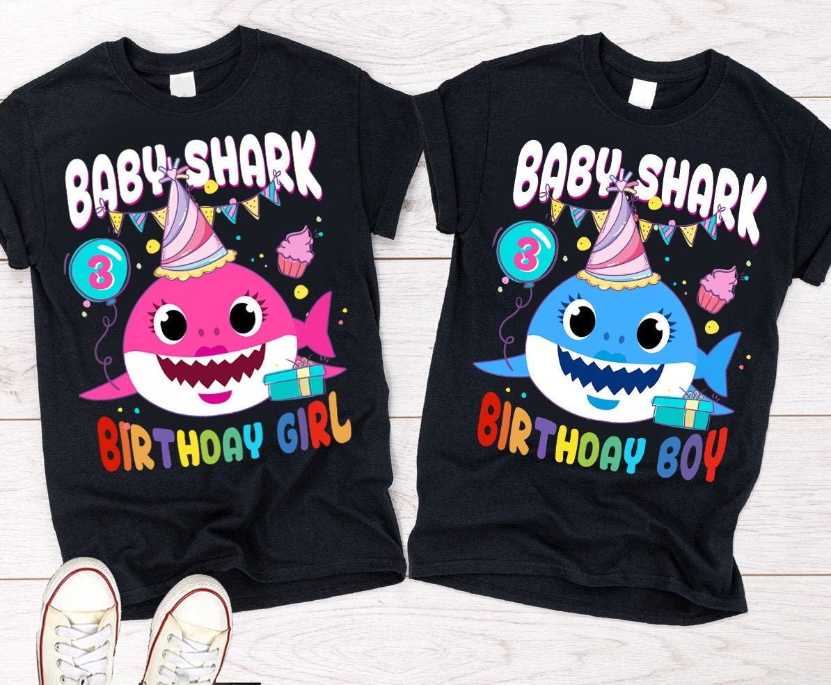 Personalized Baby shark Birthday Shirt Family Birthday Etsy