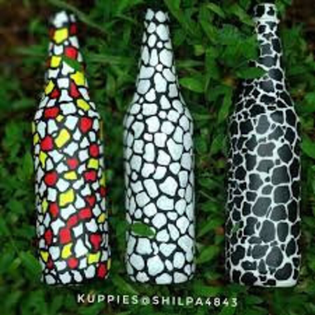 Decorative Glass Bottle, Home Decore and Frunishing Etsy