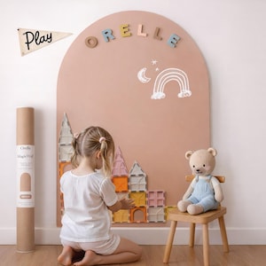 Orelle MagicWall | Magnetic Wall Decal Arch for Kids | Renter-Friendly Chalkboard Magnet Decal | Playroom Decor | 24 x 39"