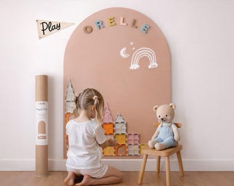 Orelle MagicWall | Magnetic Wall Decal Arch for Kids | Renter-Friendly Chalkboard Magnet Decal | Playroom Decor | 24 x 39"