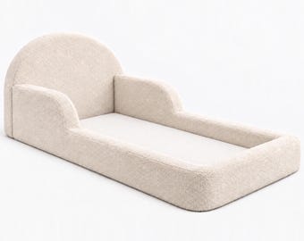 Orelle Arch Montessori Toddler Floor Bed | Twin Size Soft Foam Toddler Bed with Removable Washable Boucle Cover | Mattress Not Included
