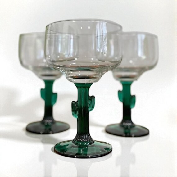 Lot De 3 Verres à Margarita Vintage – Verrerie Rétro Pour Cocktails, Neufs En Boîte