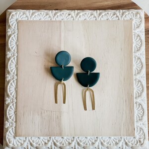 The Luna | Handmade Polymer Clay Earrings | Brass Earrings | Statement Earrings | Lightweight Earrings