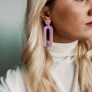 The Lily | Handmade Polymer Clay Earrings | Lightweight | Hypoallergenic | Statement Earrings | Clay Arch Earrings