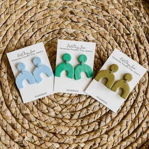 CLEARANCE / Statement Organic Arches / Handmade Polymer Clay Earrings / Lightweight