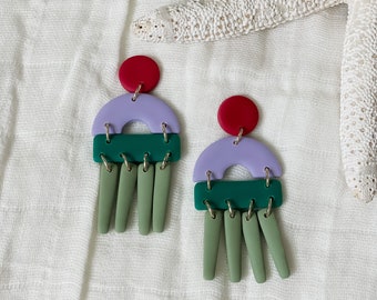 Ariel-inspirerade örhängen | Disney-inspirerade | Handgjorda örhängen av polymerlera | Lätta | Hypoallergena