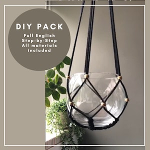 DIY Kit of Adjustable macrame plant hanger no tassel plant hanger macrame diy plant hanger diy plant hanger macrame plantlover