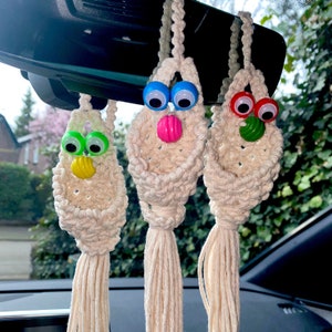 Makramee-Anhänger „Yip Yip“ für den Rückspiegel, Auto-Accessoires Bild 2