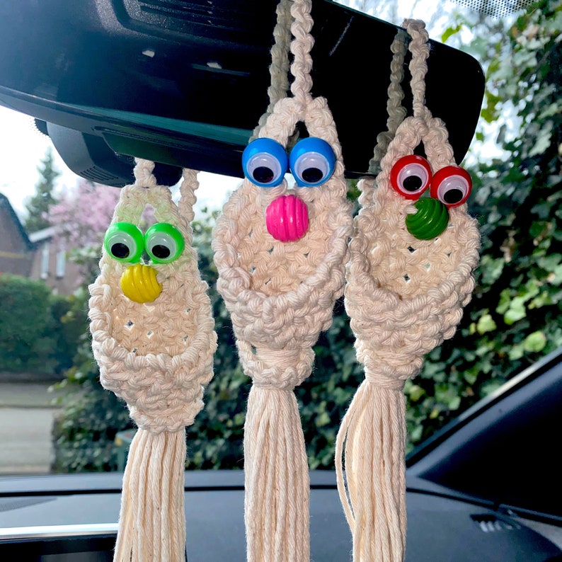 Makramee-Anhänger „Yip Yip“ für den Rückspiegel, Auto-Accessoires Bild 2