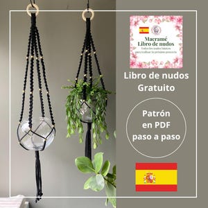 Macrame Pattern Spanish of Macrame Planthanger macrame tutorial DIY Macrame Plant hanger pdf planthanger macrame patron espagnol