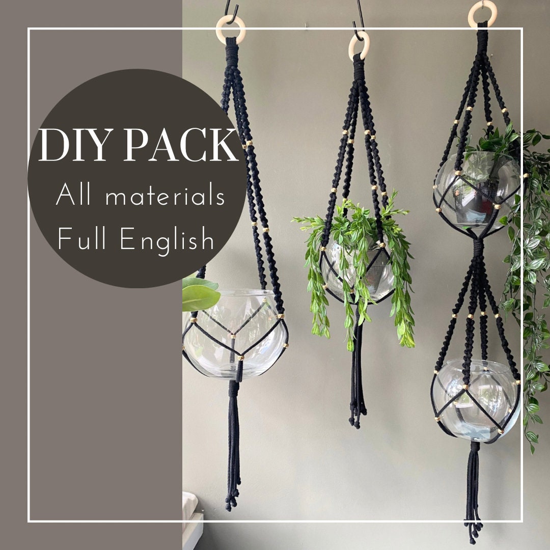 DIY Kit Macrame Plant Hanger Macrame Tutorial DIY Macrame Plant Hanger ...