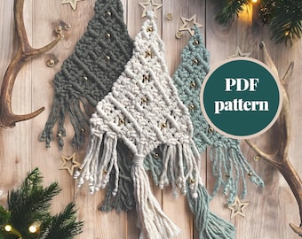 Macrame Christmas Tree pattern, macrame pattern, diy christmas tree, easy beginner pattern