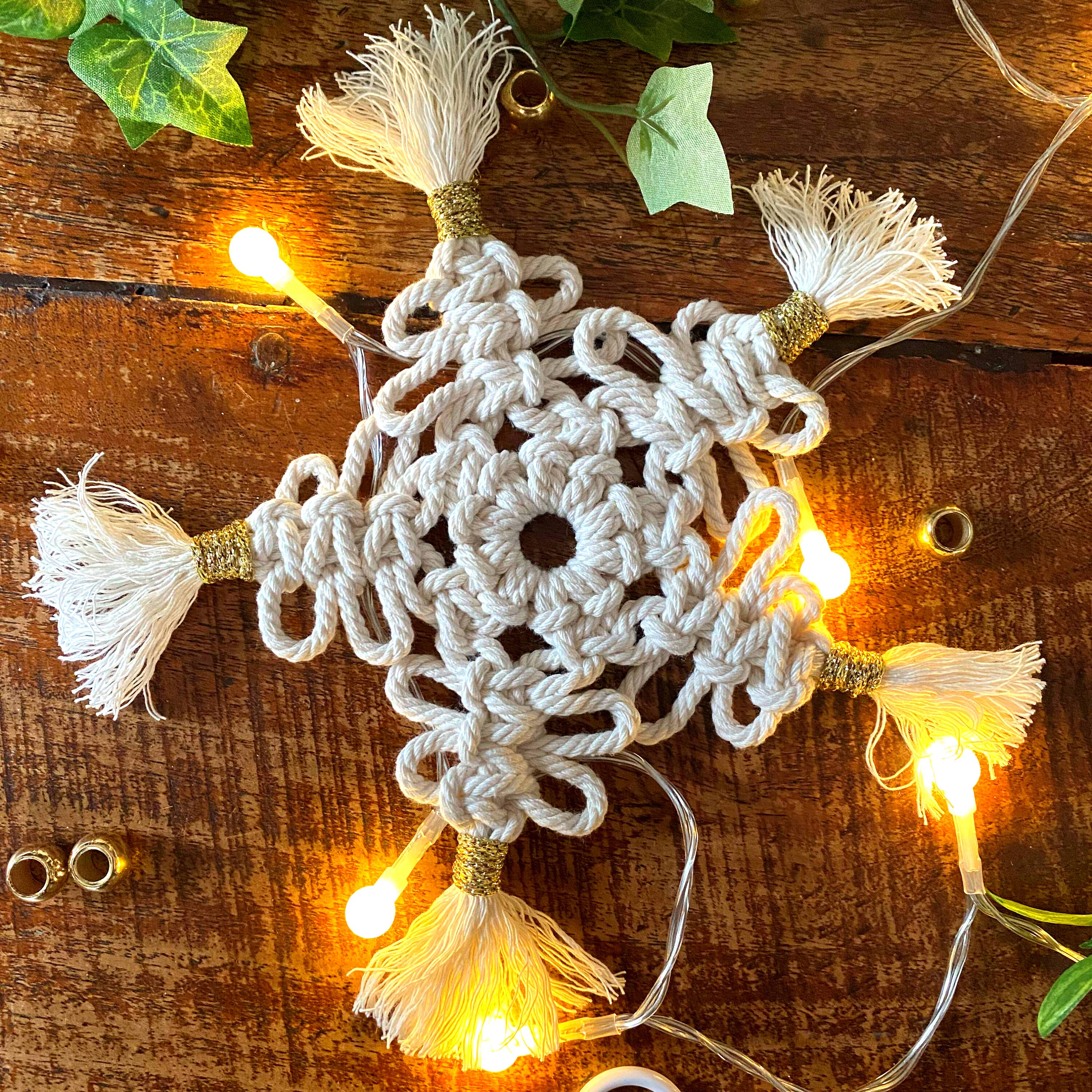 Macrame Christmas Pattern Macrame Star, Macrame Snowflake, DIY ...