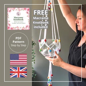 Macrame Pattern English of Adjustable Planthanger Rainbow pdf tutorial planthanger macrame planthanger tutorial macrame beginner friendly