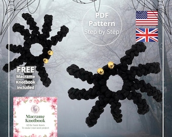 PDF Halloween macrame Pattern spider, Halloween decor diy macrame halloween decoration, halloween macrame tutorial pattern halloween spider