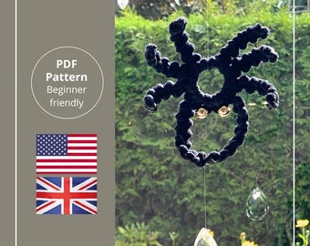Hanging Spider pattern macrame Halloween macrame Pattern spider, Halloween decor diy macrame halloween decoration