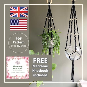 Macrame Pattern English of Macrame Planthanger macrame tutorial DIY Macrame Plant hanger pdf planthanger macrame