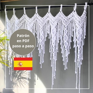 Spanish Macrame pdf pattern macrame curtain pdf pattern in spanish pdf download macrame headboard pattern download, DIY macrame wallhanging