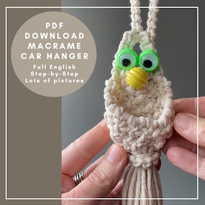 Macrame pattern Yip Yip hanger macrame Yip Yip pattern macrame rearview mirror accessoires hanger car accessoires