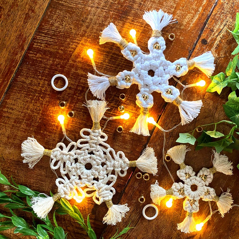 Macrame Pattern Macrame Star Macrame Snowflake DIY Christmas - Etsy