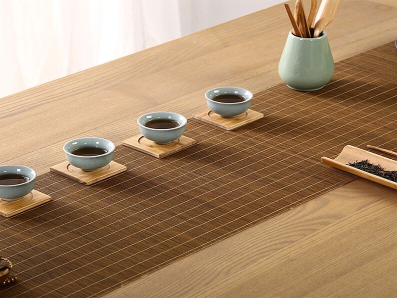 Long Bamboo Table Mat Place Mats Nonslip Ecofriendly Table Runner