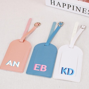 Gepersonaliseerde monogram schaduw bagagelabel, reisaccessoires cadeau, cadeau bruidsmeisje, cadeau voor haar, cadeau voor hem
