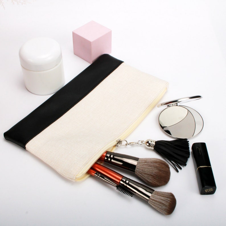 Personalisierte Brautjungfer Make-up-Taschen, Canvas Kosmetiktaschen, Brautjungfer Vorschlag Geschenke, Schminktasche Bild 3