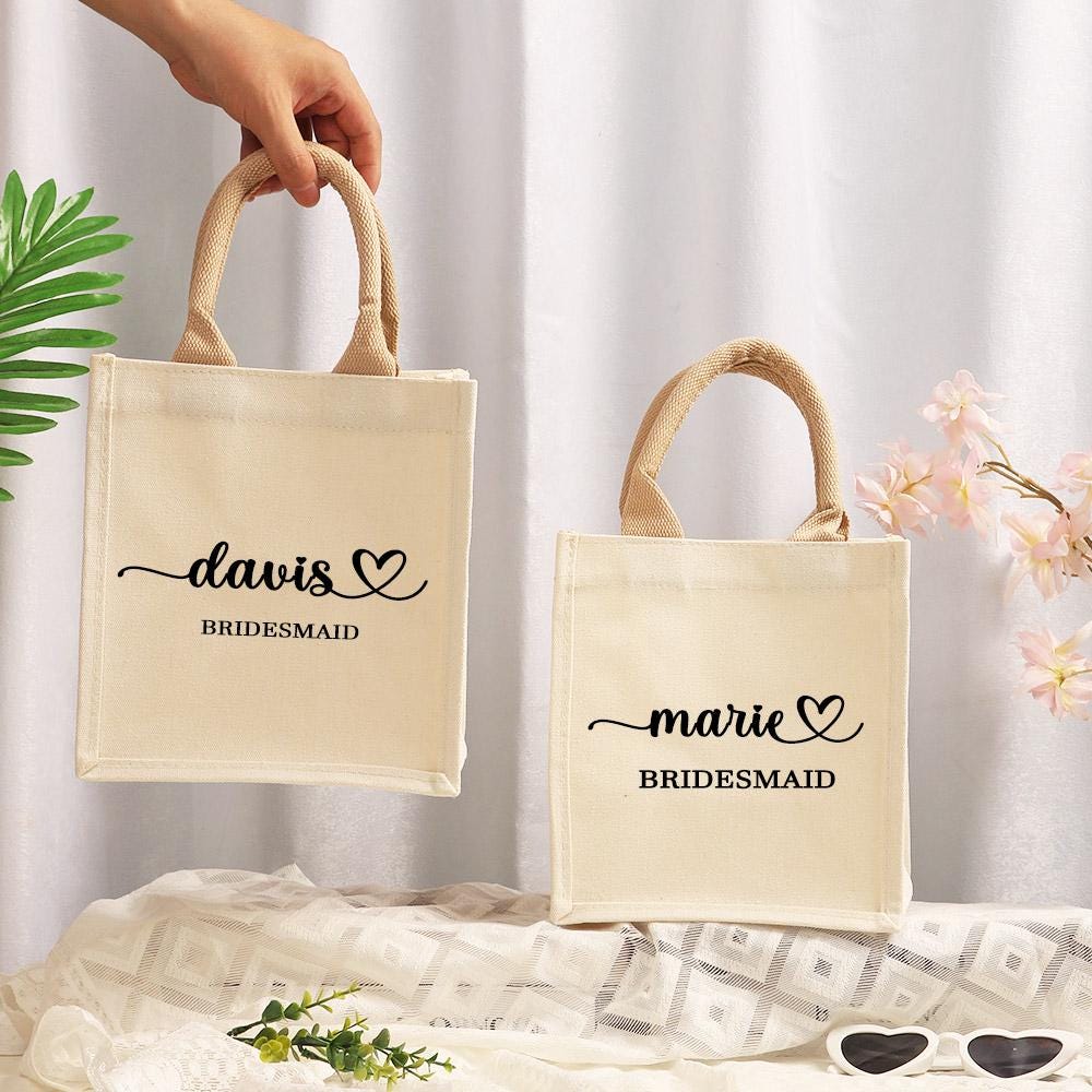 Personalized Bridesmaid Canvas Tote Bags, Bridesmaid Gift Bags ...