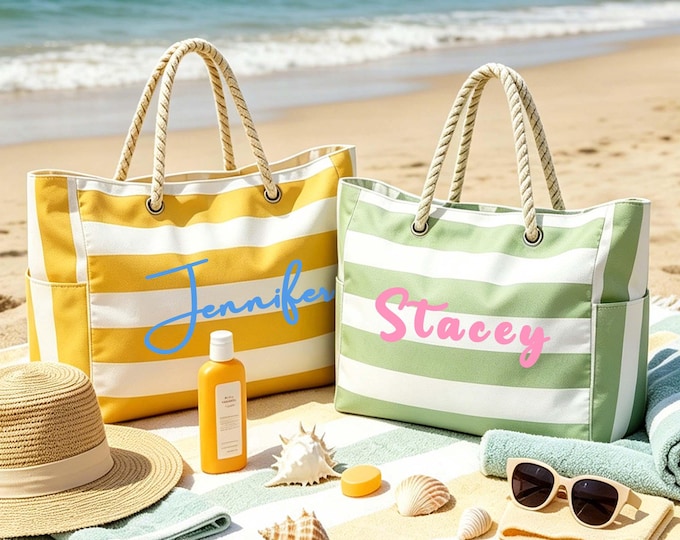 XXL Beach Bag,Personalized Waterproof Zipper Bag for Women,Bridesmaid Tote Bag,Mothers day Gift for her,Custom Boat Bag,Birthday gift Women