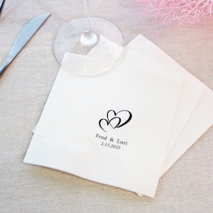 Personalized Wedding Napkins,Custom Wedding Anniversary Engagement Printed Design Napkins,Cocktail Napkins,Minimalist Wedding Decor