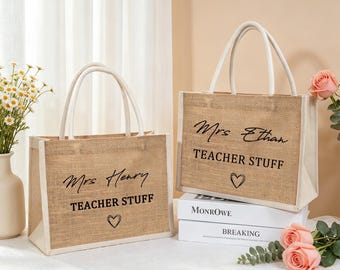 Bolsa personalizada para profesores, bolsa personalizada para profesores, bolsa de mano para profesores, regalo para profesores, regalo para profesores, regalo de agradecimiento para profesores, bolsa de yute para el almuerzo