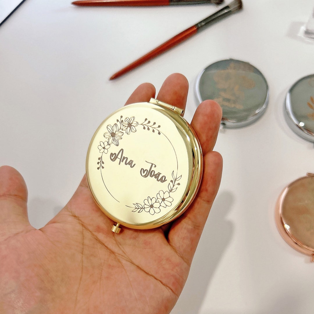 WSNANG Taschenspiegel Für Patentochter Zur Hochzeit – Personalisiertes Geschenk Mit Gravur & Samtbeutel