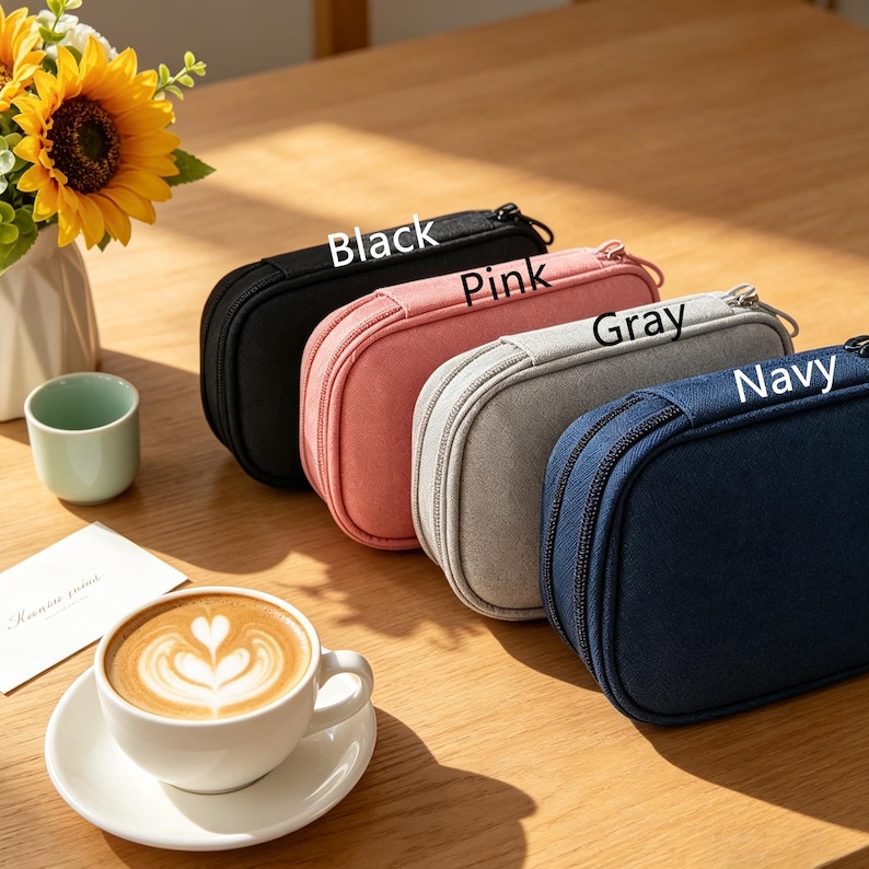 Custom Cable Organizer Bag,Charger Organizer, Cord Organizer, Anniversary Gift Travel Organizer, Personalized Traveler's Gift image 7