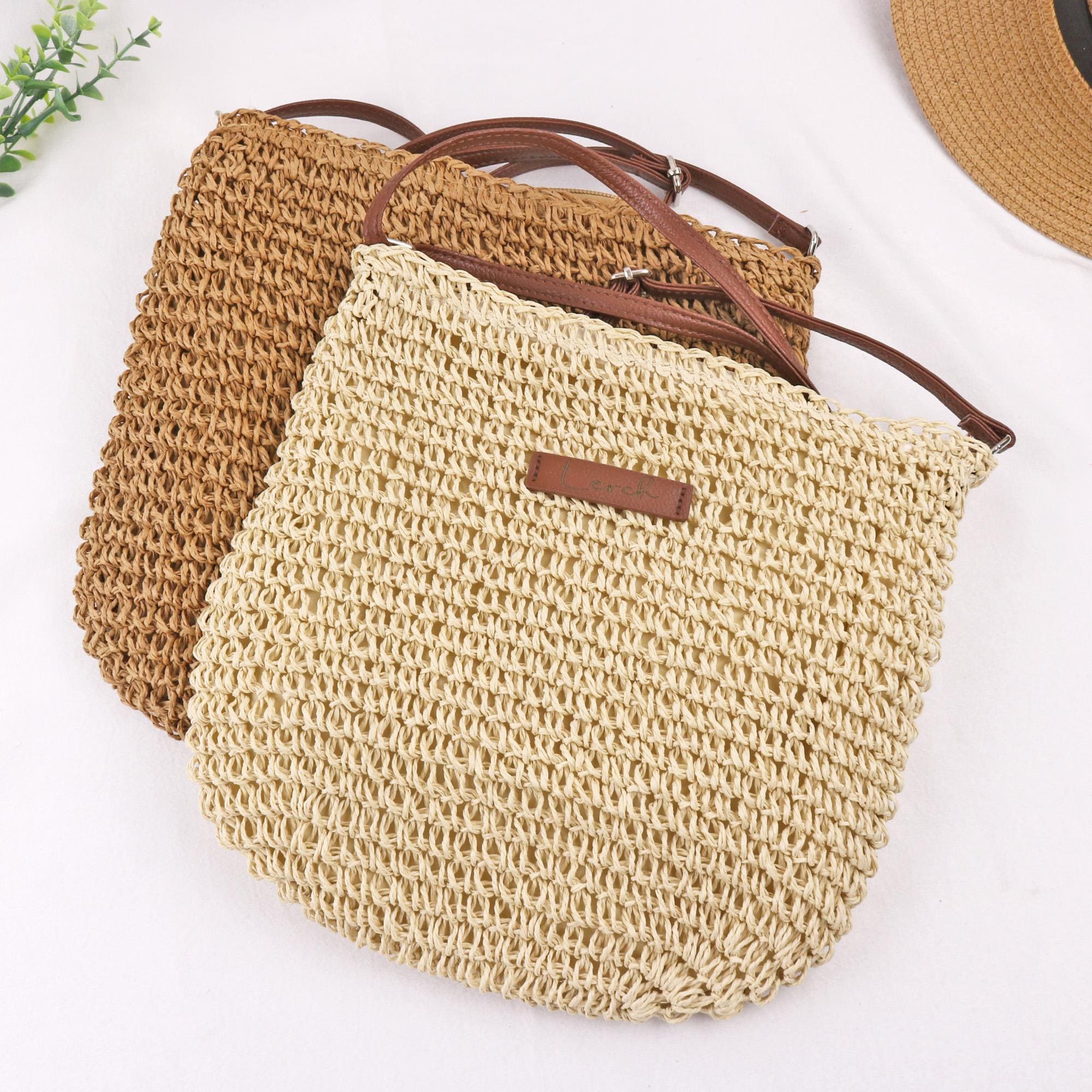 Straw Woven Shoulder Bag,beach Crossbody With Custom Name