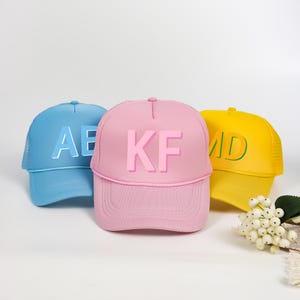 Shadow monogram Trucker Hat,Custom Bridal Favors,Bachelorette Party Gift, Shadow Monogram Gift,Personalized Bachelorette Bridesmaid Favor