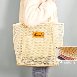 Bolsa de playa personalizada, bolsa de playa de malla para viaje, bolsas de playa para despedidas de soltera, bolso de verano para novia, bolsa de regalo.