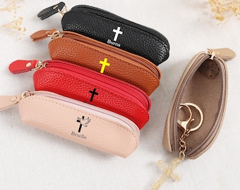 Borsa per rosario con croce personalizzata, borsa regalo, regalo personalizzato, regali religiosi, regalo di compleanno, regalo per la comunione, regalo per cattolici, regalo per lei