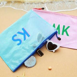 Large Shadow Monogram Pool Bag,Personalized Bridesmaid Beach Pouch,Custom Summer Pool Bag,Girls Trip Bag,Bachelorette Bridal Party Favor