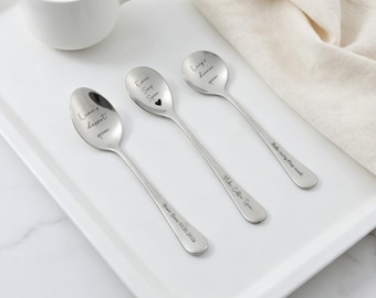 Stainless Steel Spoon,Custom Engraved Spoon,ice cream spoon set,Birthday Gift,Anniversary Gift