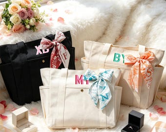 Gepersonaliseerde draagtas schaduwmonogram, aangepaste canvas draagtas, cadeau bruidsmeisje, strandhandtassen, vrijgezellencadeaus, schooltas, cadeau voor haar