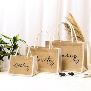 Sac-cadeau personnalisé,Sacs de demoiselle d&#39;honneur,Cadeau sac de plage,Cadeaux de demoiselle d&#39;honneur,Coffret cadeau bachelorette,Sac en jute,Cadeau de mariage,Sac de remerciement