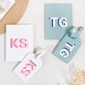 Shadow Monogram Passport Holder & Luggage Tag Set - Personalized Bridesmaid Travel Gift