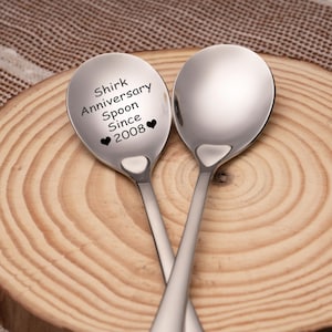 Personalized Anniversary Spoon,Custom Text Spoons, Coffee Spoon, Ice Cream Spoon, Gifting