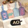Personalized Leather Luggage Tag,Bulk Monogram Name Tag,bachelorette party gift,wedding favor,Girls Trip,Traveler Gift product logo