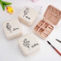Personalized jewelry box for women,Custom travel jewelry box,square earring organizer,bridesmaid gifts box for sister,friend