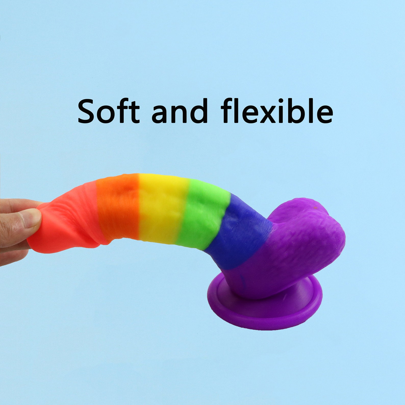 Realistic Rainbow Dildo Silicone Dildo With Suction Etsy