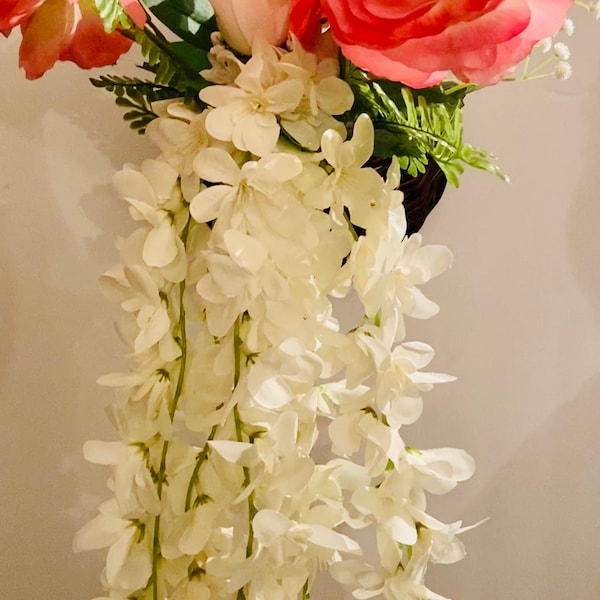 Faux Flower Hanging Basket Etsy